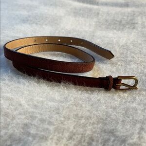 American Apparel Slim Suede Belt in Burgundy - Size 28 / XS